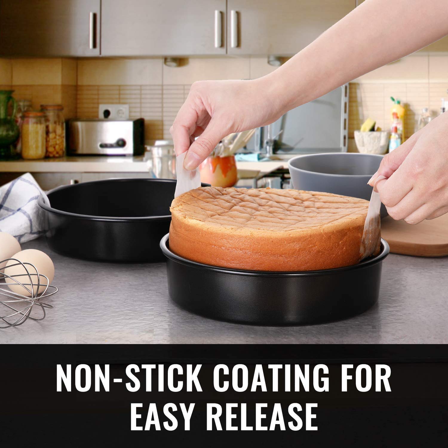 Hiware heavyweight carbon steel construction emphasizes durability and warp resistance.