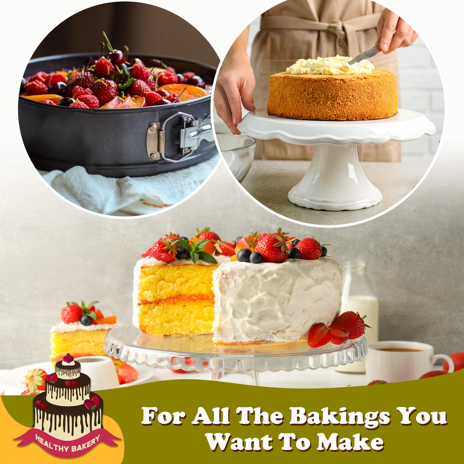 Hiware ideal for cheesecake, mousse, and quiche baking in home kitchens.