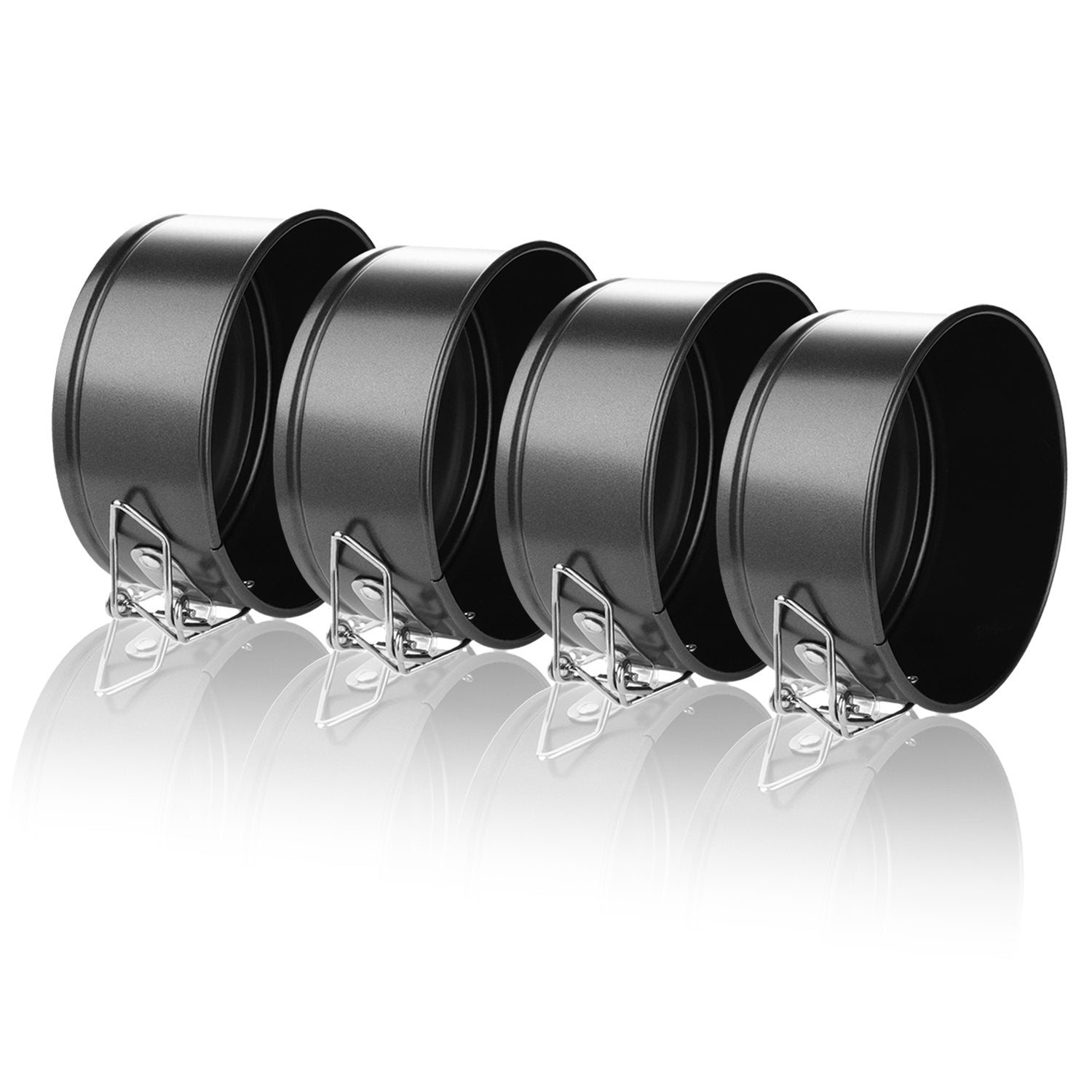 Hiware 4-inch mini pan set; nonstick coating releases cakes cleanly.