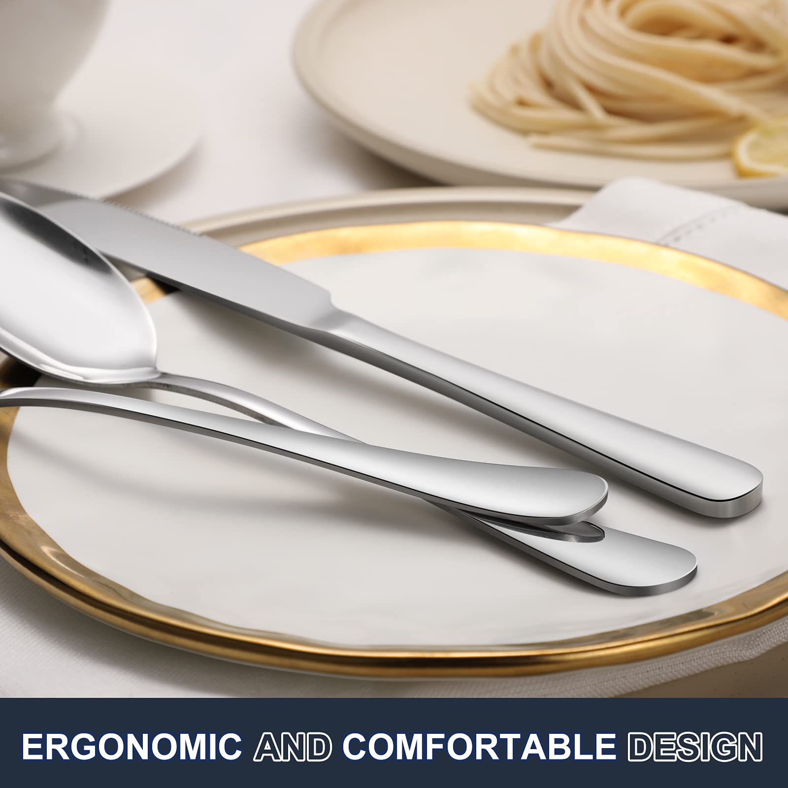 Hiware nickel-free cutlery offers a comfortable dining experience.