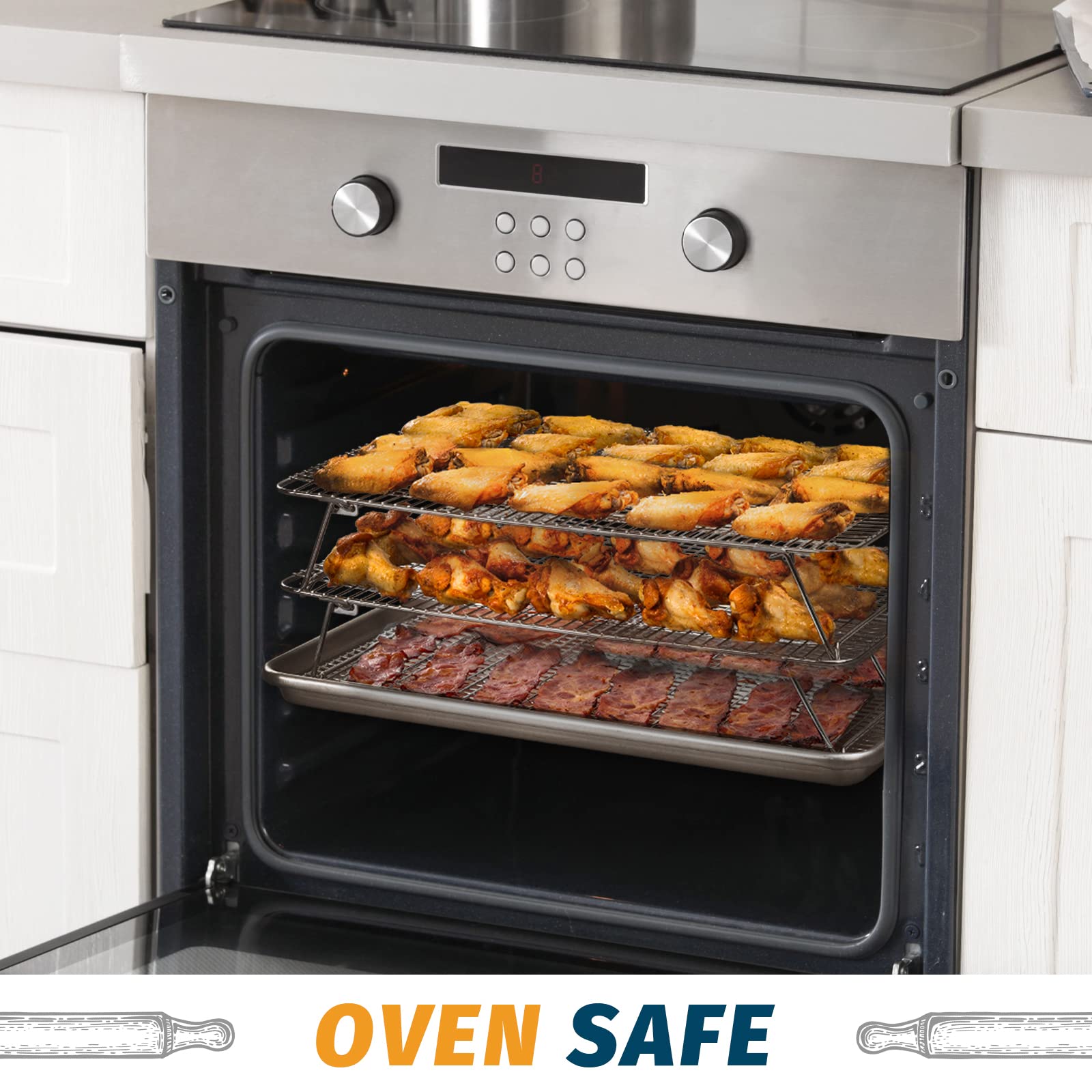 HIWARE space-saving rack with foldable feet for compact storage.
