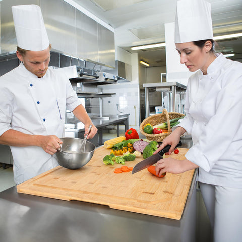 HIWARE surface used as stove top cover and extra kitchen workspace.