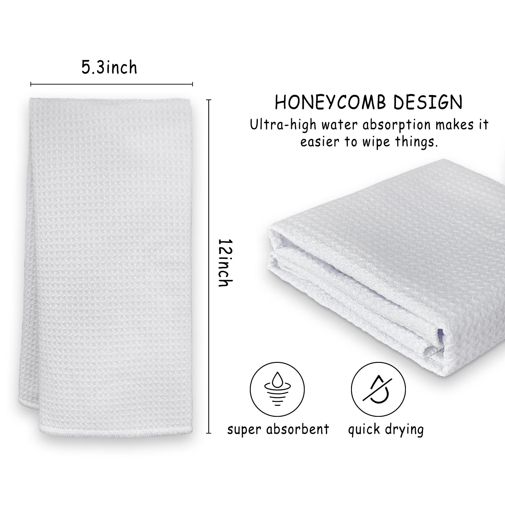 HIWX Let It Snow towel folded with festive decor in white