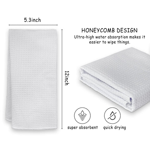 HIWX Let It Snow towel folded with festive decor in white