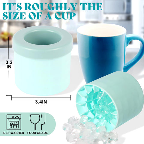 Hiyalot mini ice cube cups in blue-gray compact freezer storage.