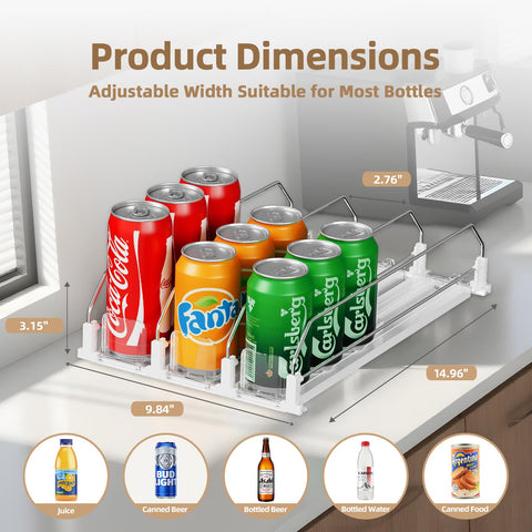 HIYOHIYO built-in front pusher auto-advances drinks for seamless restocking.