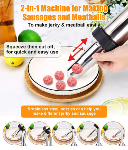 HK jerky gun kit cleaning brushes included for easy cleanup