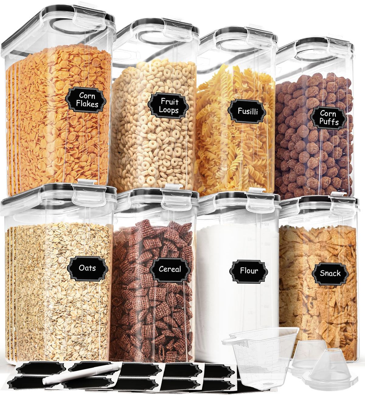 HKJ Chef cereal container with pour spout for mess-free serving.