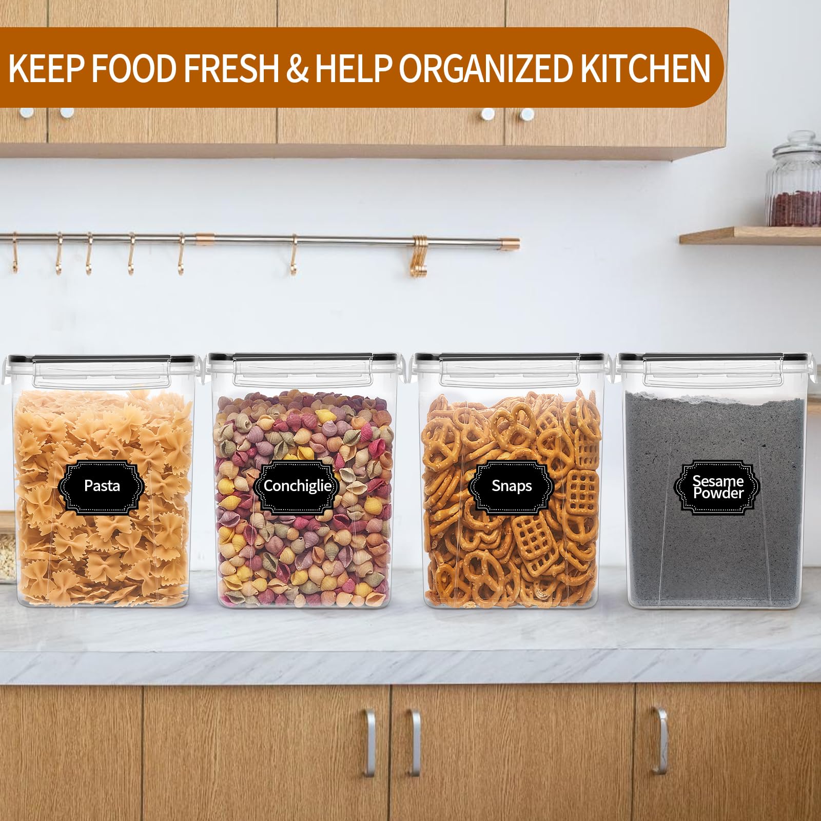 HKJ Chef label set helps mark cereals, flour, and snacks clearly