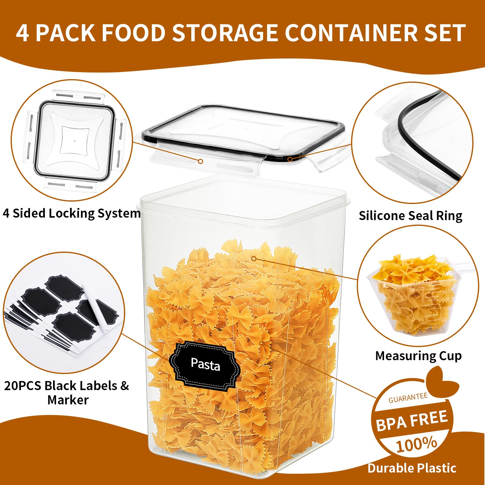 HKJ Chef stackable pantry storage on counter saves space and enhances order.