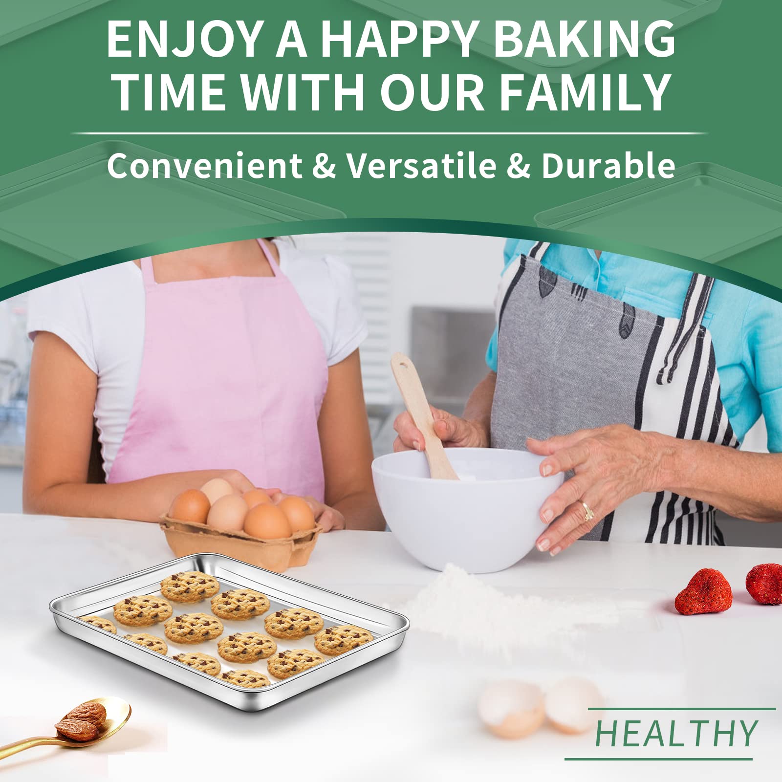 HKJ Chef versatile baking sheets suitable for cookies brownies and more