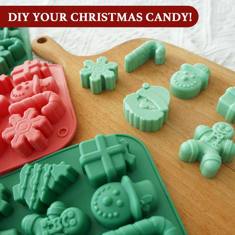 HKNMTT Santa Claus mold for themed treats or candles with generous cavities.
