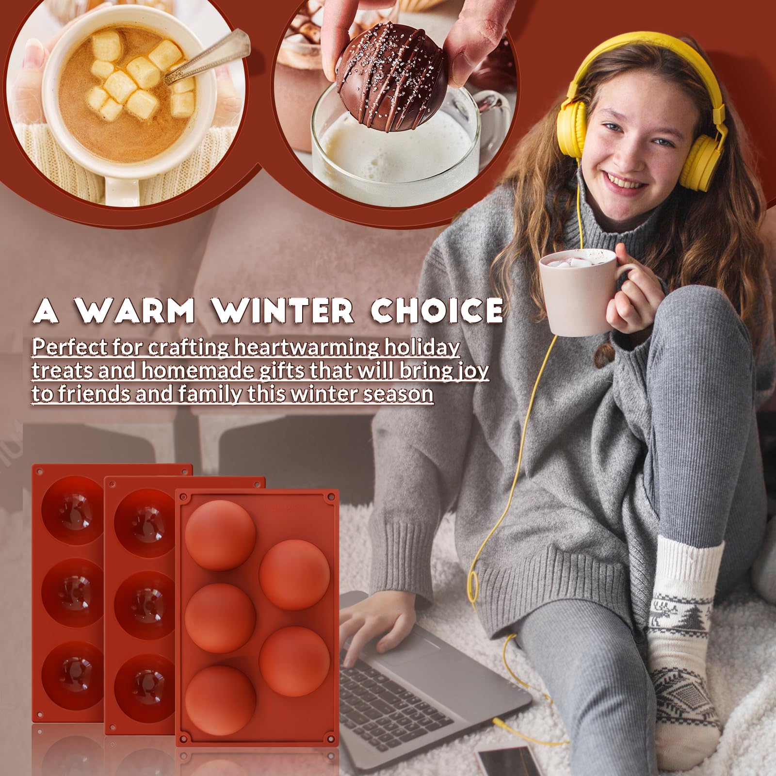 HKNMTT Hemisphere dishwasher-safe mold makes cleanup a breeze.
