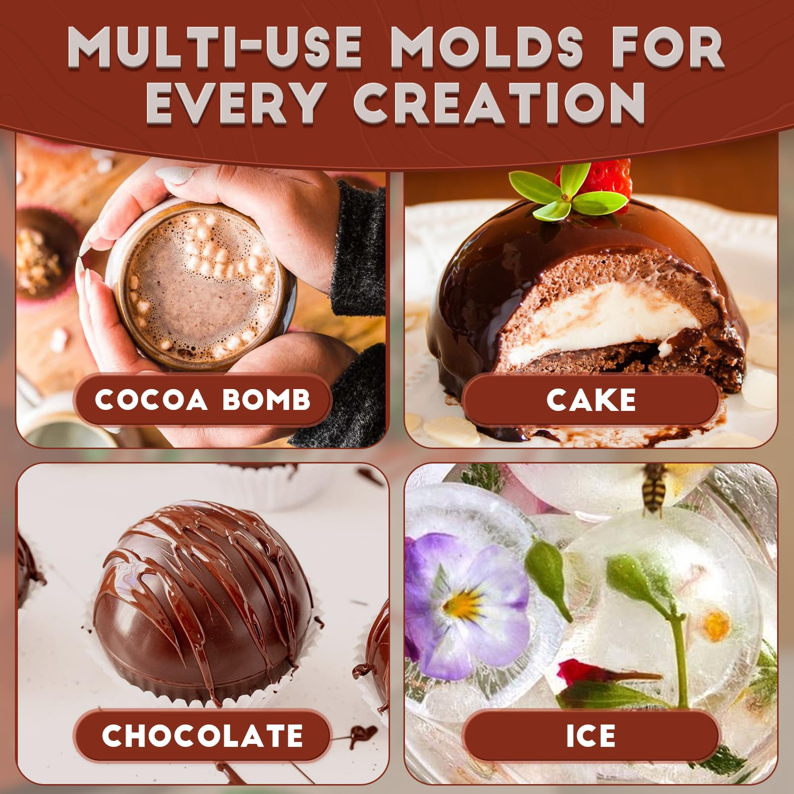 HKNMTT Hemisphere easy-release design helps pops-out chocolate bombs cleanly.
