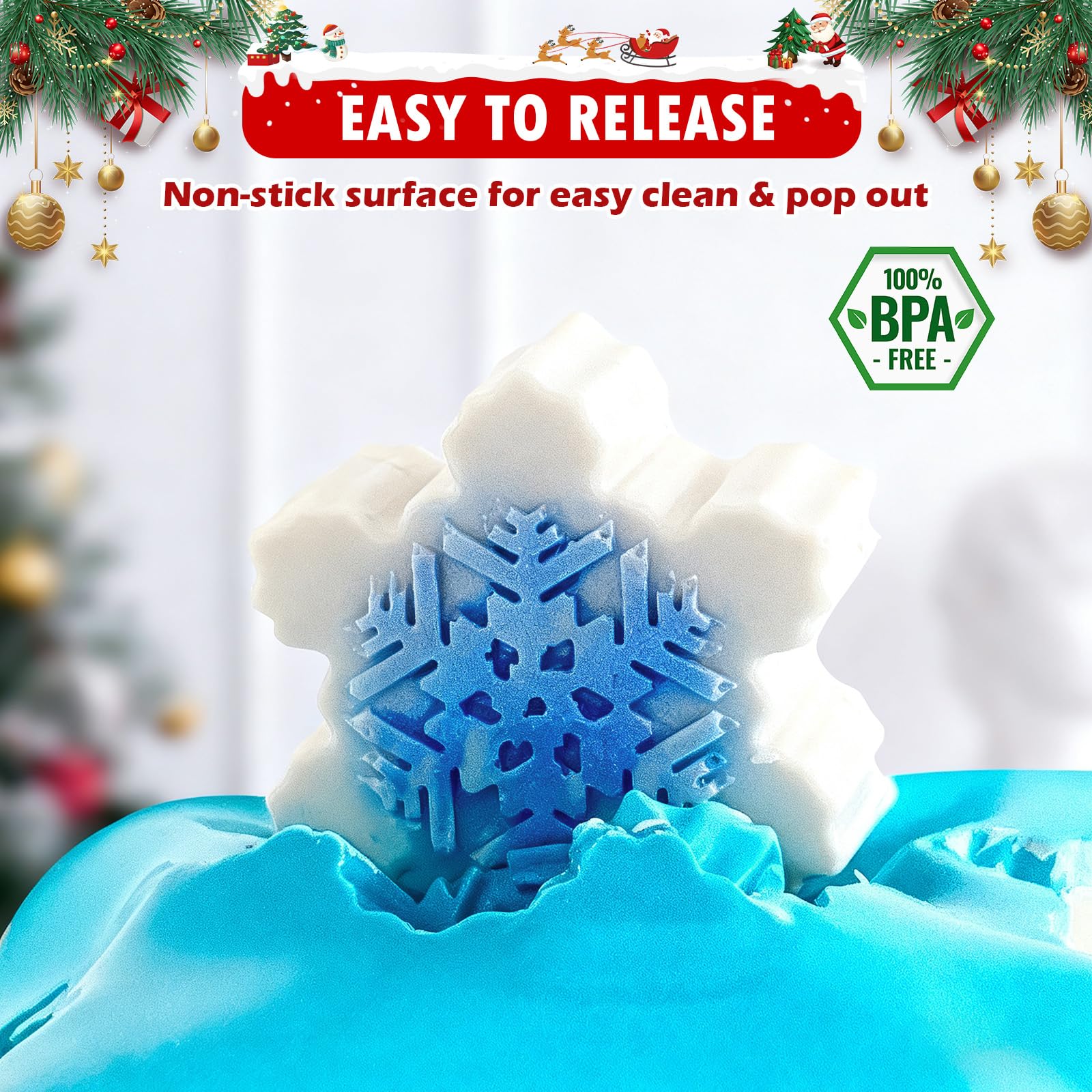 HKNMTT Snowflake silicone mold – cocoa bombs ready with smooth release.
