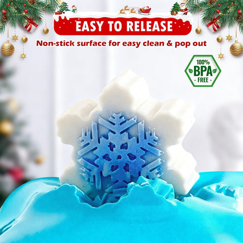 HKNMTT Snowflake silicone mold – cocoa bombs ready with smooth release.