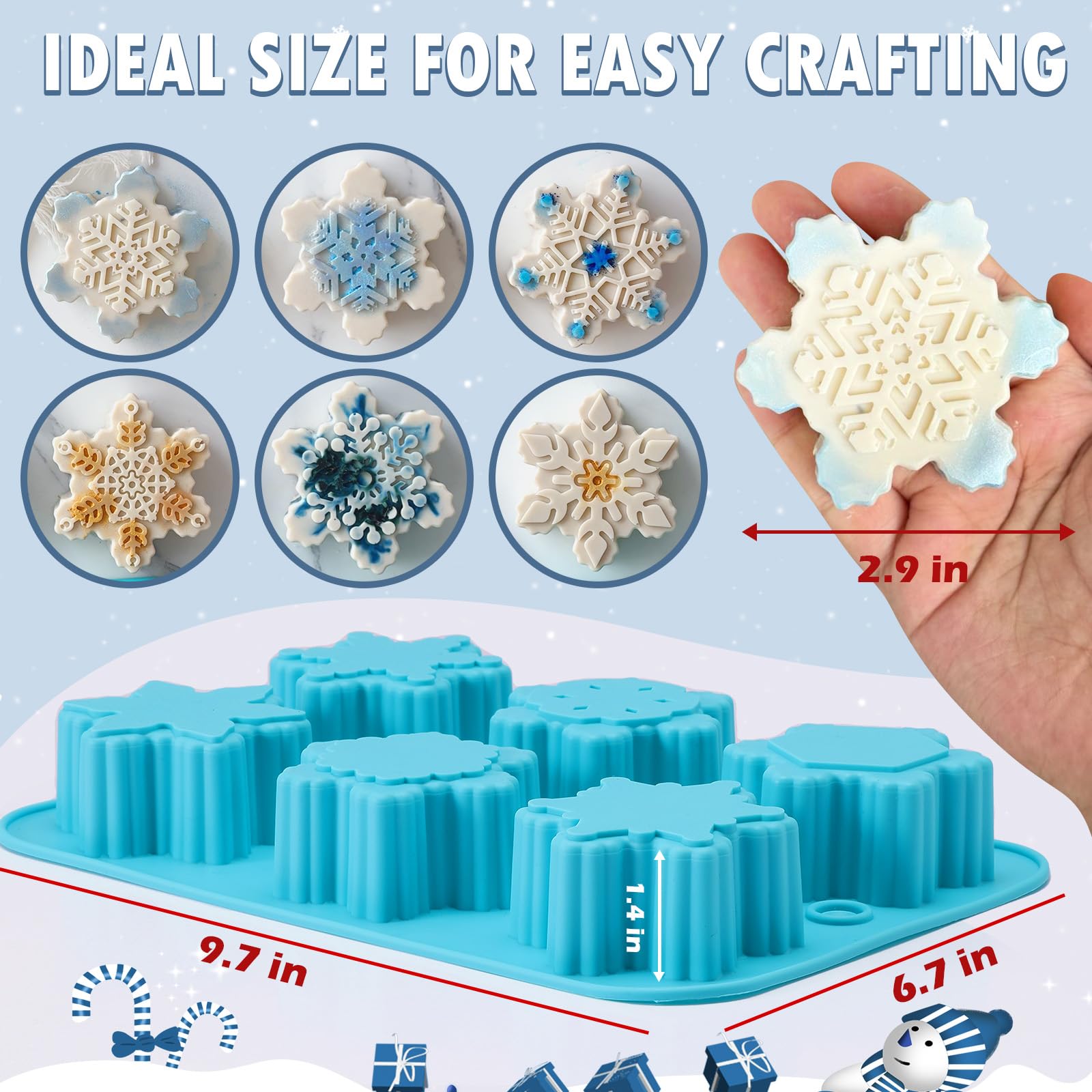 HKNMTT Snowflake silicone mold – crisp detail for premium chocolate and cocoa bombs.