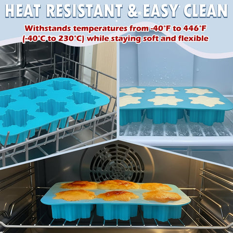HKNMTT Snowflake silicone mold – dishwasher-safe and durable for repeated crafting.