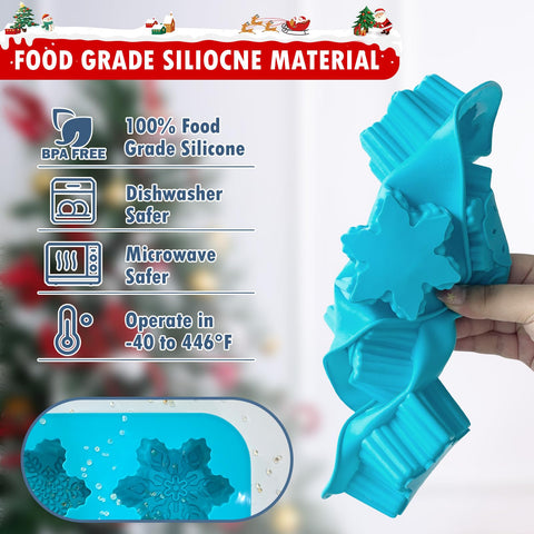 HKNMTT Snowflake silicone mold – soaps and candles crafting with detailed snowflake patterns.
