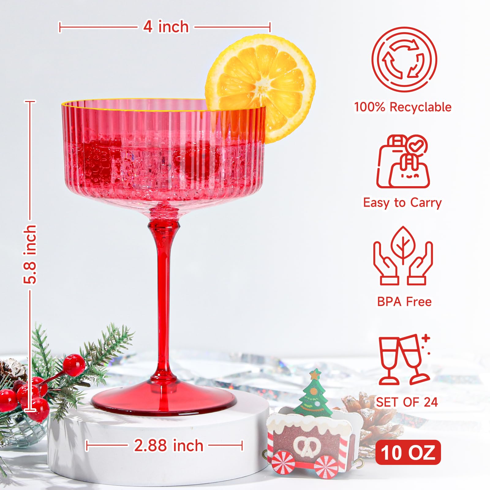 HKSZEH detachable stem martini glass for easy transport