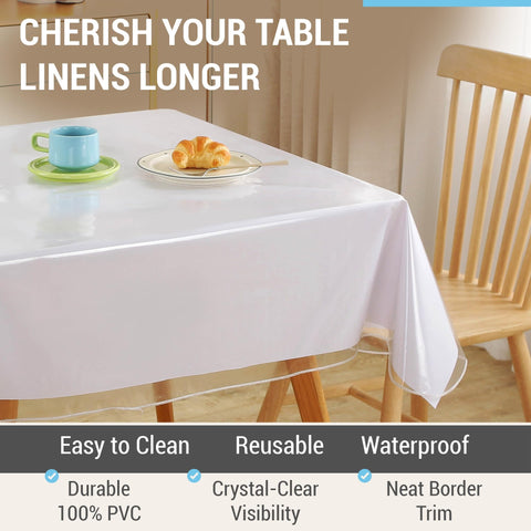 HLC.ME waterproof table protector used during family meals to prevent spills