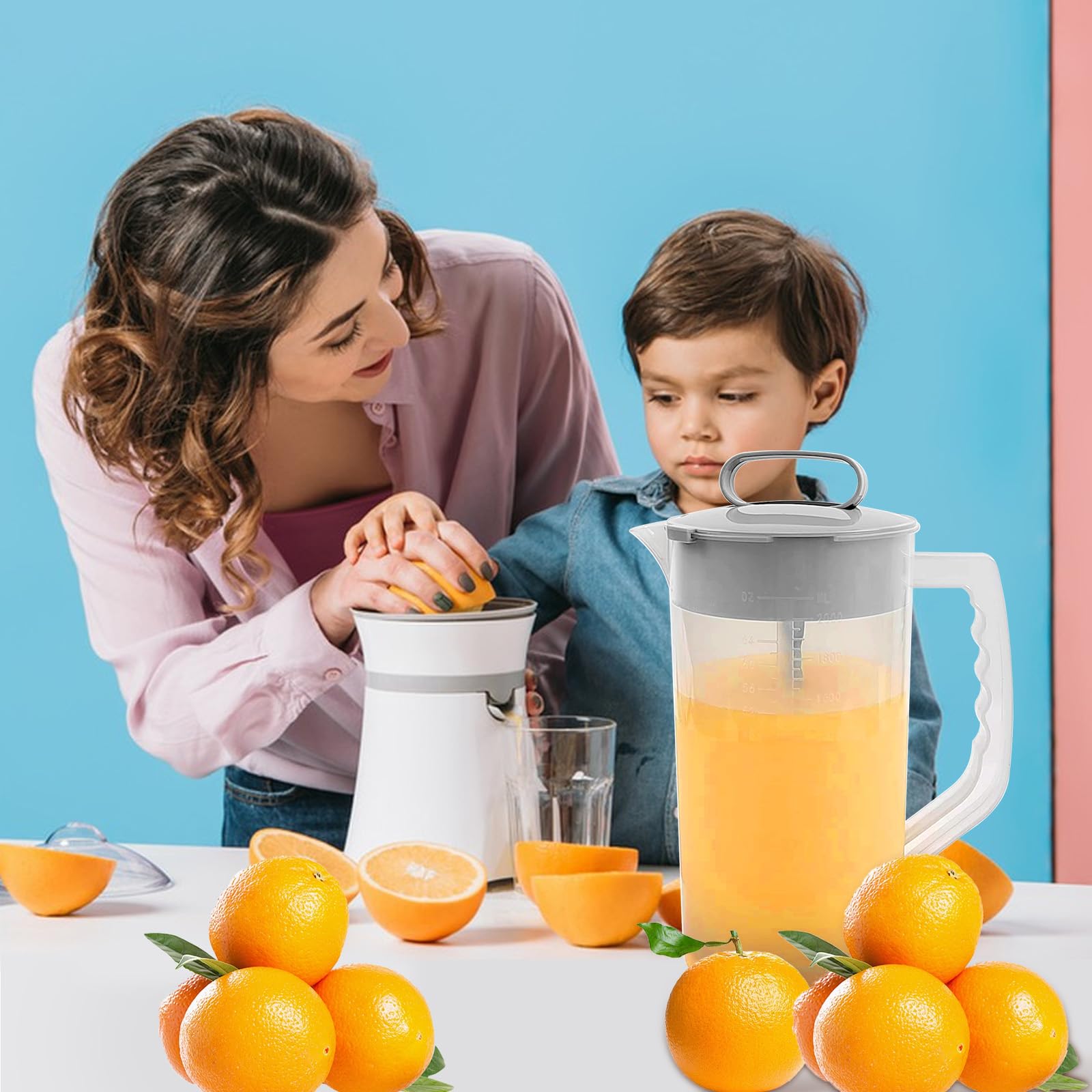Hlimior pitcher with removable cap and piston for thorough cleaning