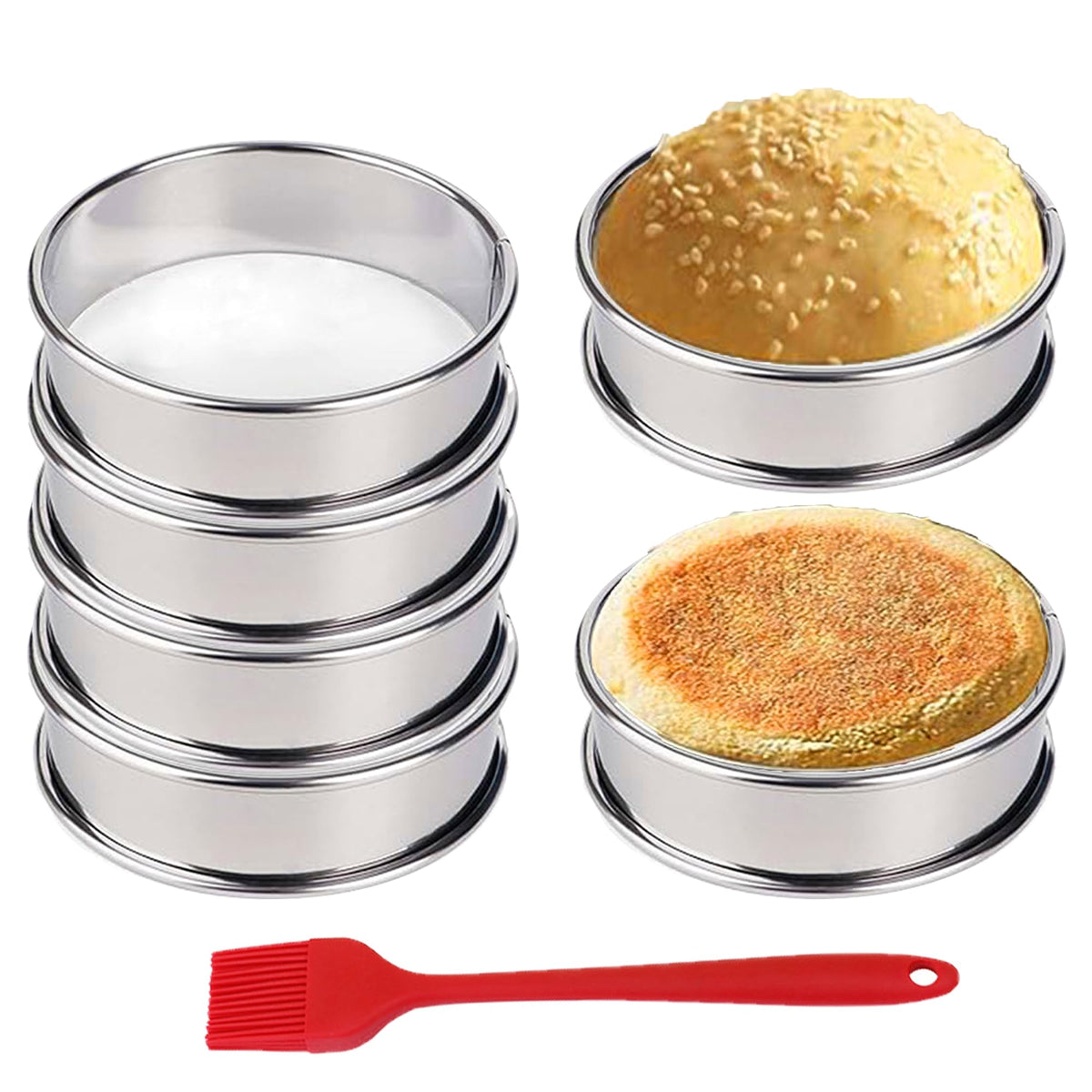 HLMOptimo crumpet rings with double rolled edges for durable, even baking results.
