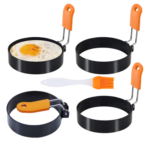 HLMOptimo egg rings set of 4 for perfectly round eggs in a skillet.