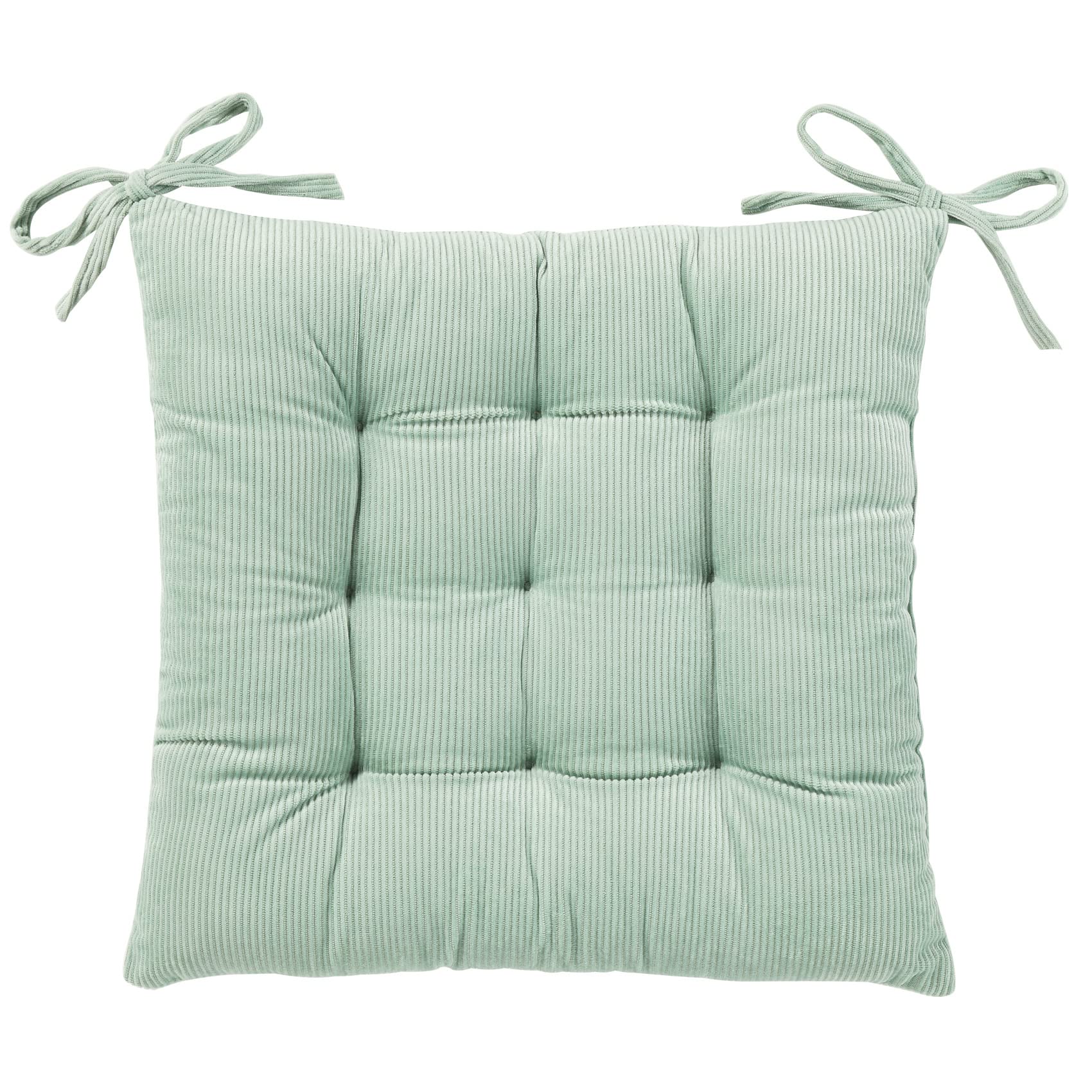 HLOVME corduroy chair cushion with ties shown on a chair for stable seating