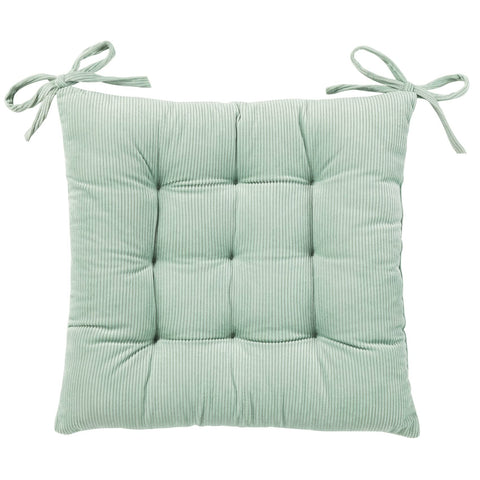 HLOVME corduroy chair cushion with ties shown on a chair for stable seating