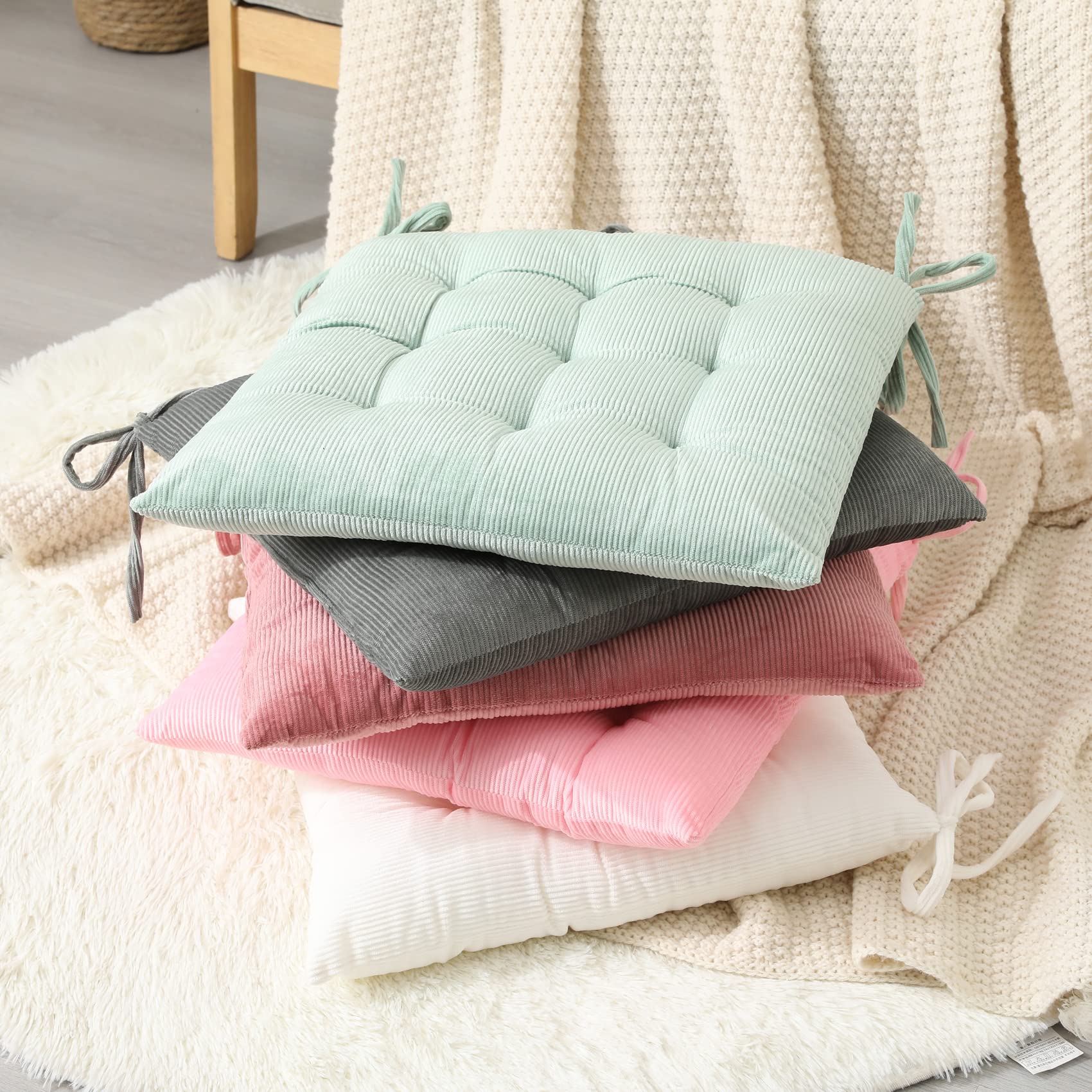 HLOVME green corduroy cushion suited for home, reading nook, or office