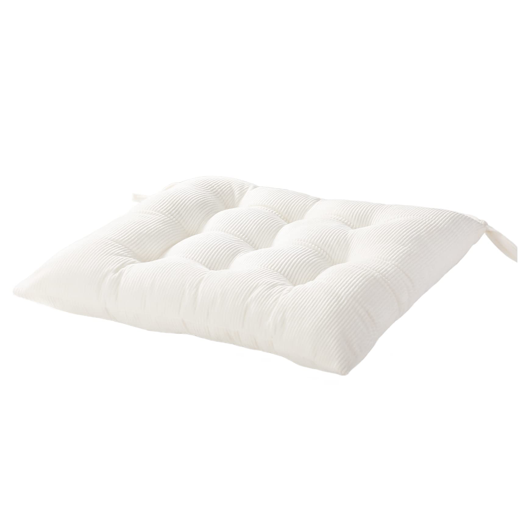 HLOVME white corduroy seat cushion adds warmth to chairs.