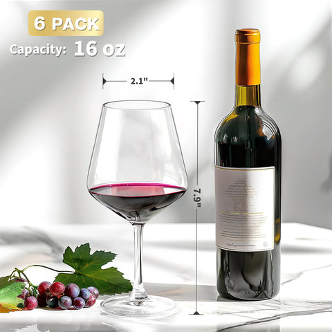 Hlukana 16oz plastic wine glasses with stem, maintain aroma outdoors.