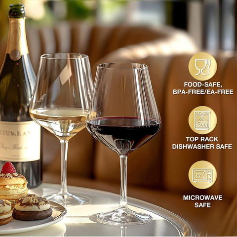 Hlukana clear plastic wine glasses, glass-like sparkle for elegant presentation.