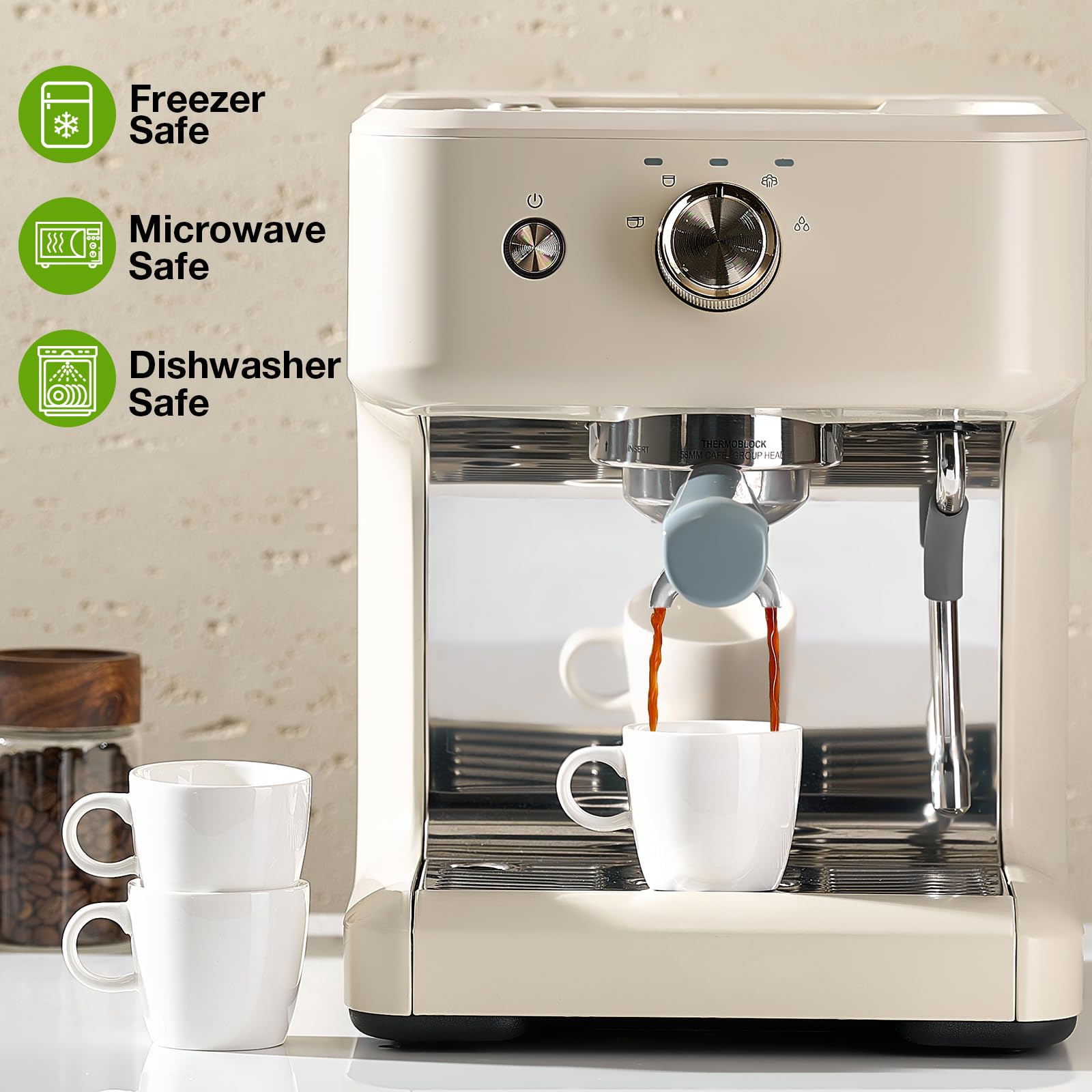 Hlukana dishwasher-safe porcelain cups ensure effortless cleanup after beverages