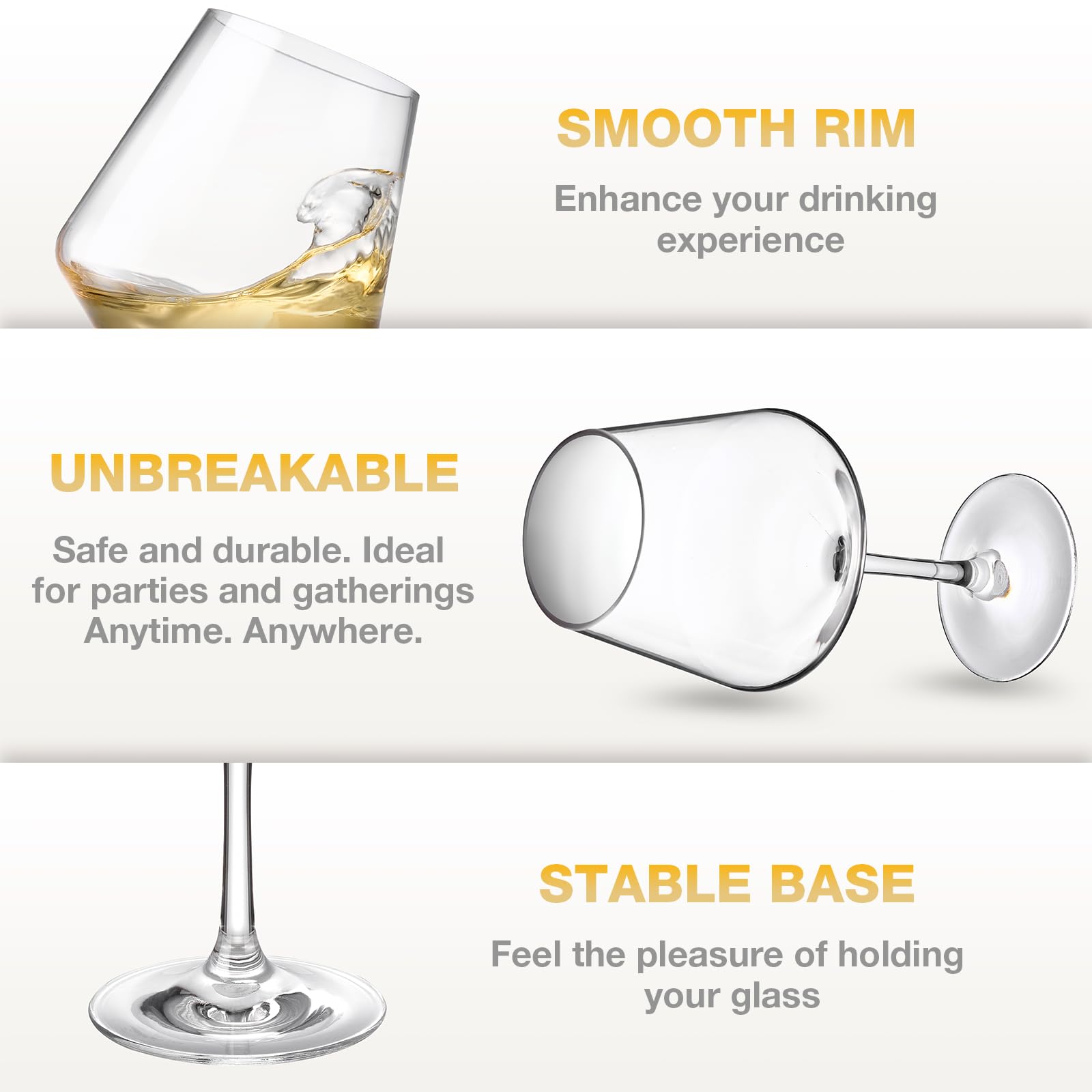 Hlukana dishwasher-safe wine glasses, top rack friendly for easy cleanup.