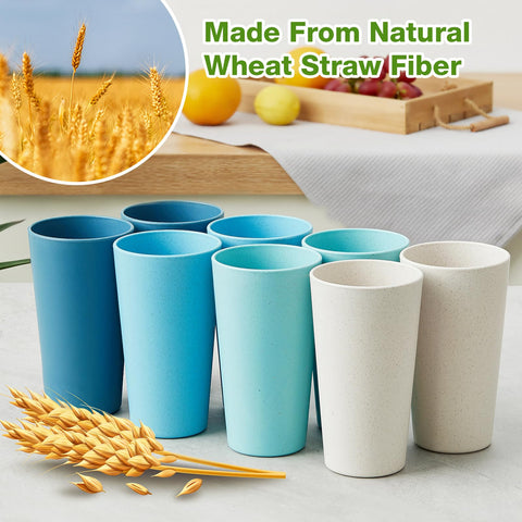 Hlukana Wheat Straw Cups dishwasher-safe for easy cleaning