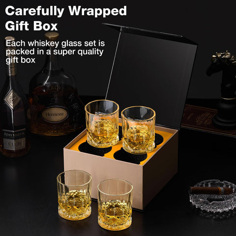 Hlukana lead-free rocks glass shines under light for a premium feel.
