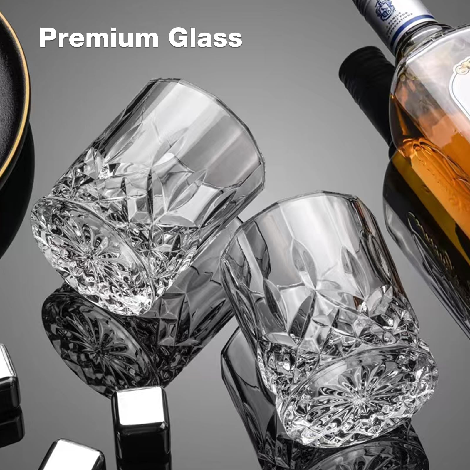 Hlukana engraved rocks glass with brilliant shine for a premium look.