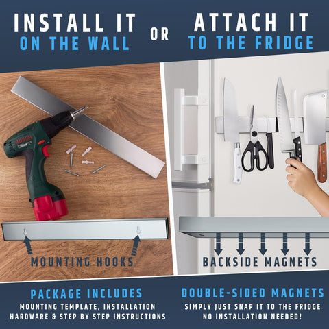 HMmagnets no-drill setup simplifies fridge or wall mounting.