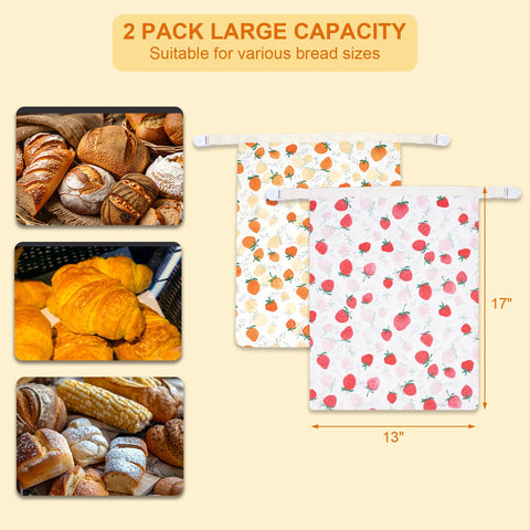 HMAZAE beeswax bread bag interior space showing storage capacity