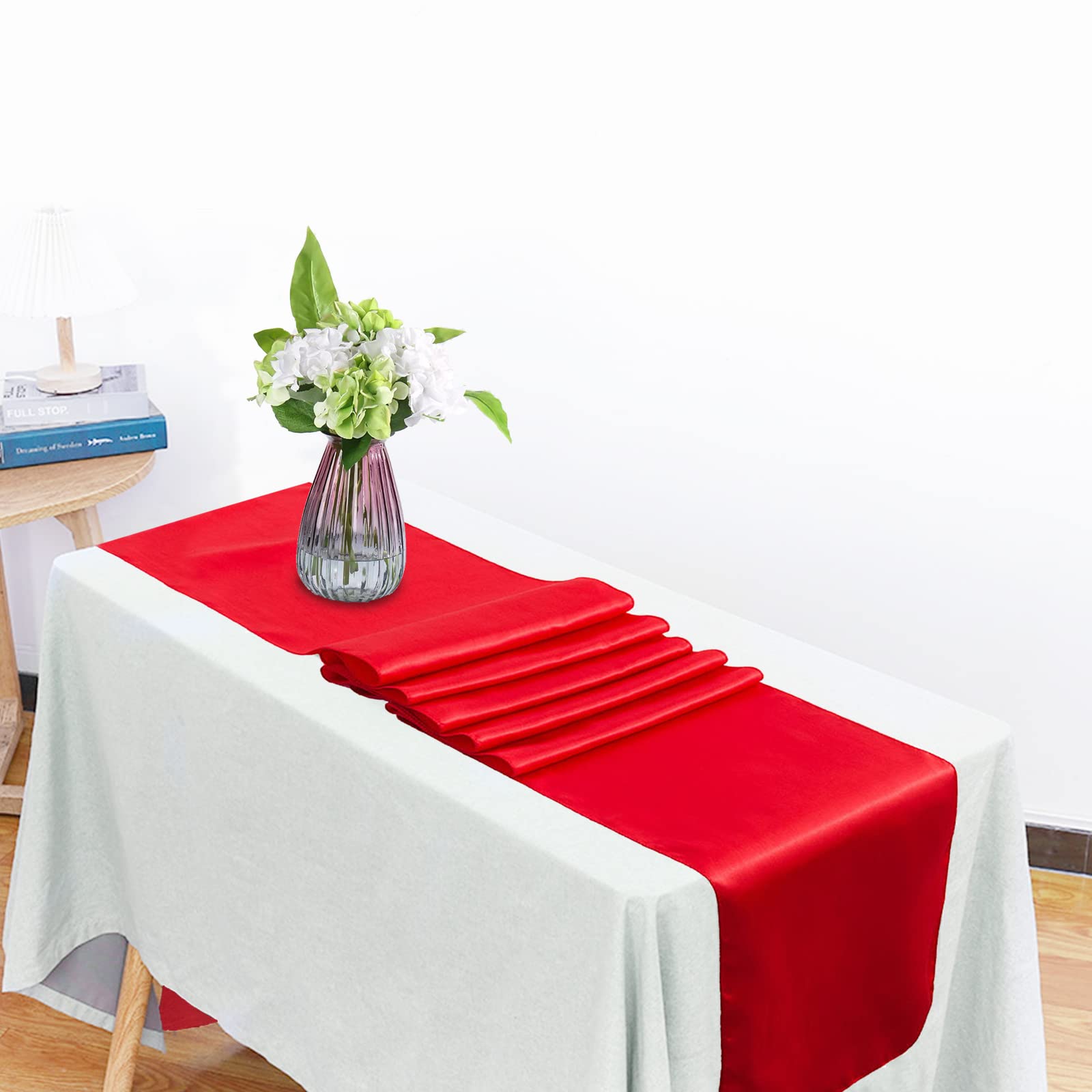 hmqiang 12x108 inch runner drapes smoothly on large tables