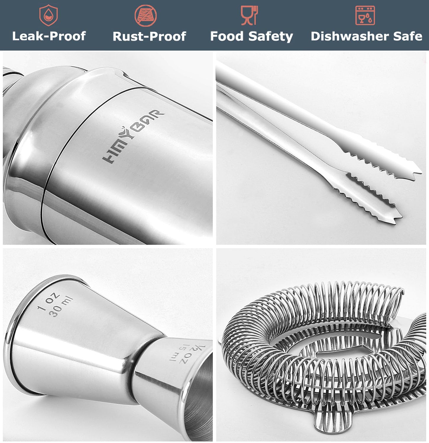 HMYBAR rust-resistant stainless steel tools ensure durable home use.