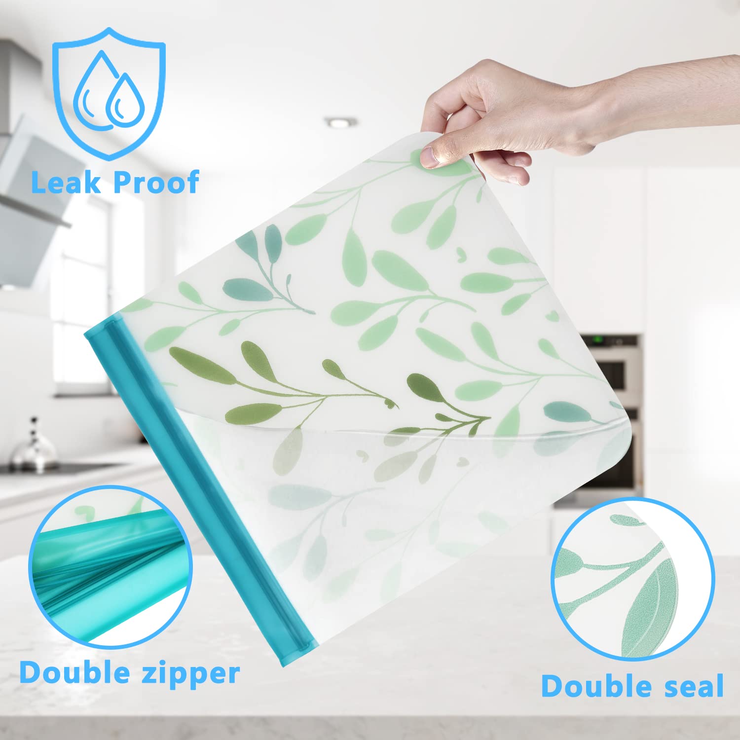 Hndnrxue food-grade PEVA freezer bags preserve flavors in freezer.