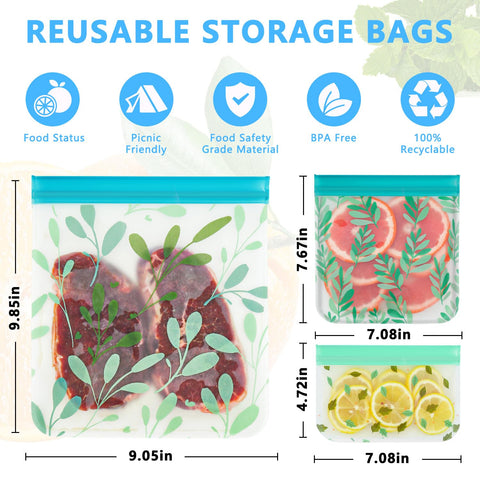 Hndnrxue food storage bags organized for kitchen and pantry use.