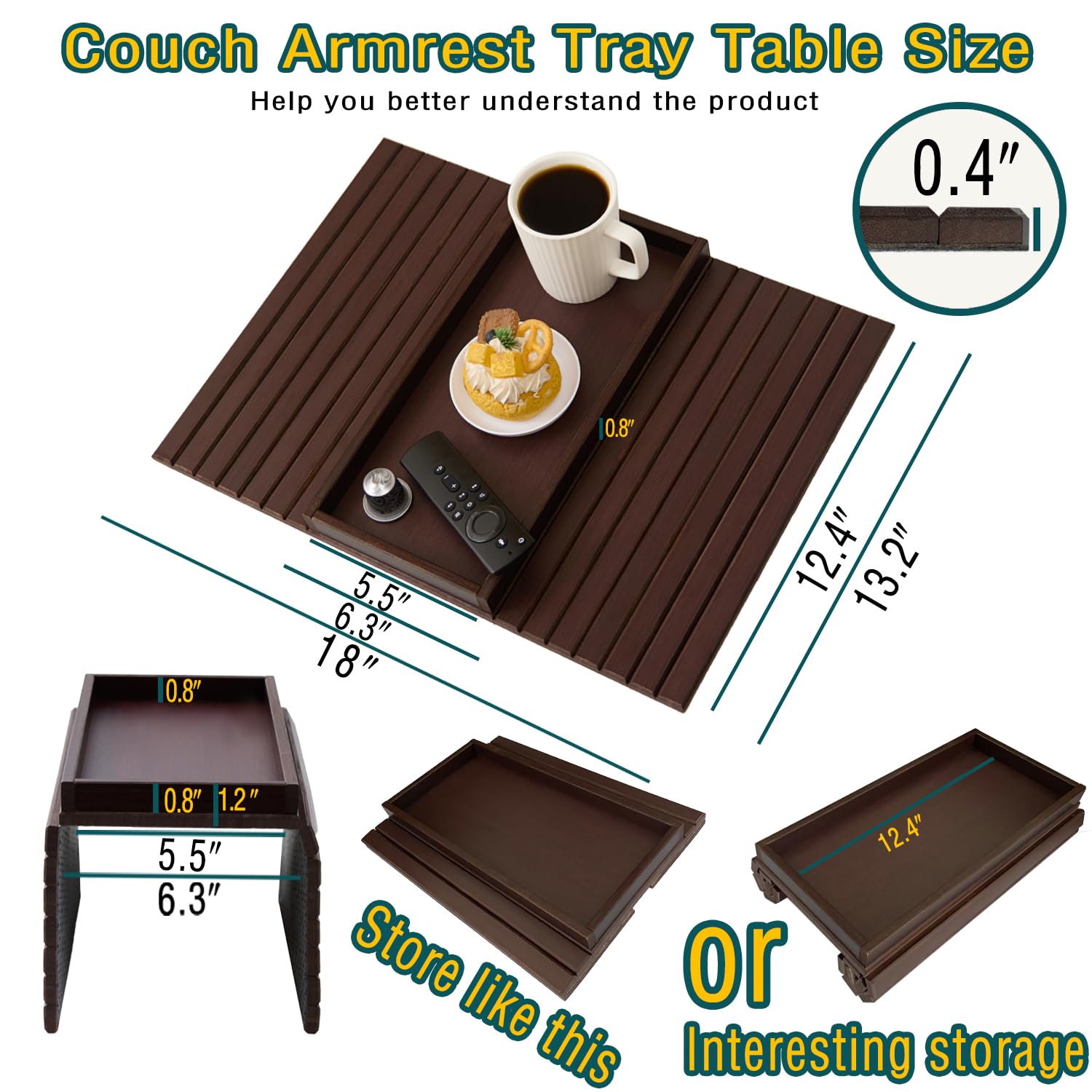 HNLISA anti-slip EVA pad stabilizes tray on sofa arm