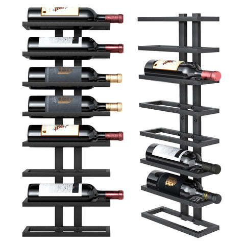 Hoctieon 8-tier wall-mount wine rack bottle display enhances organization and accessibility.