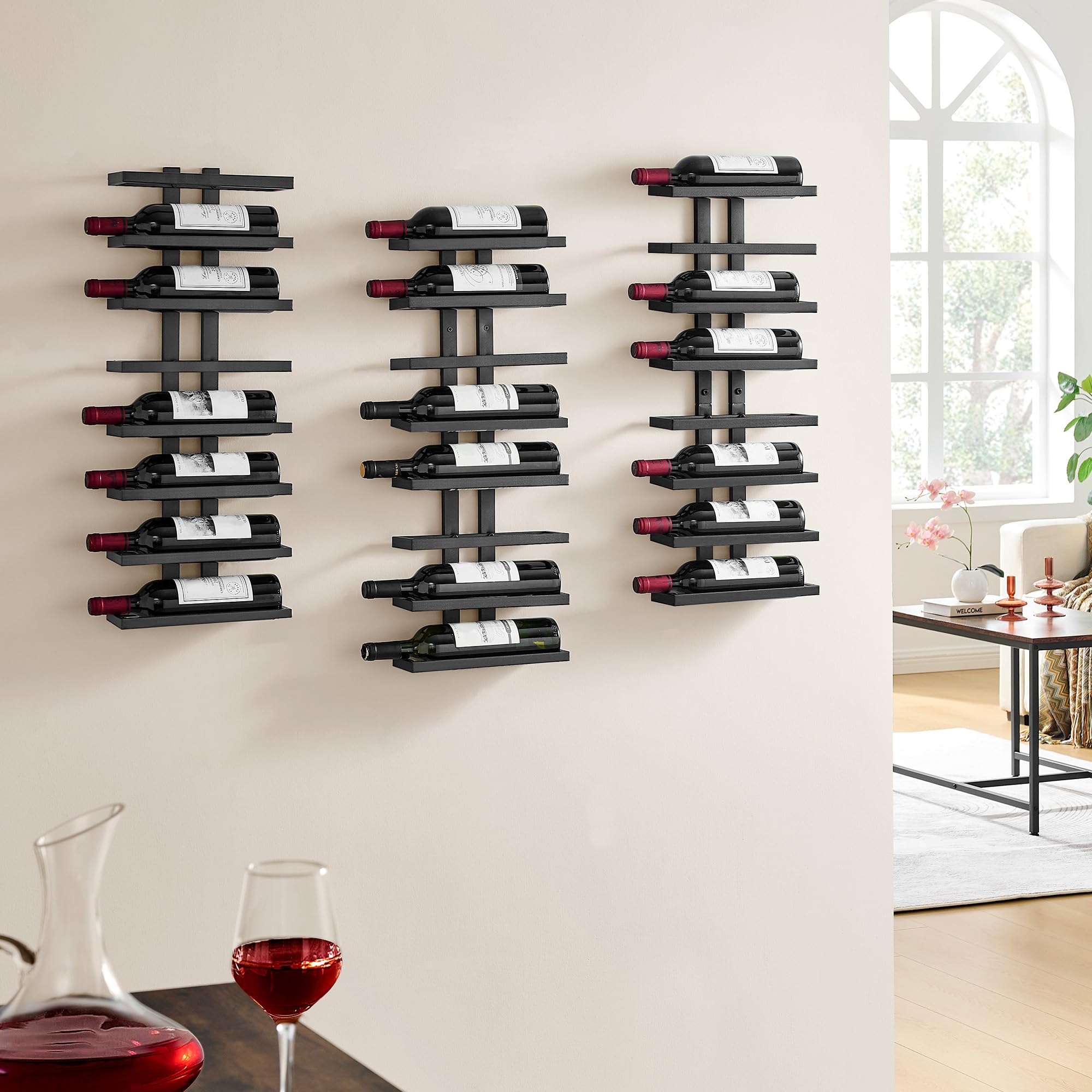 Hoctieon modern black wine rack design enhances room décor