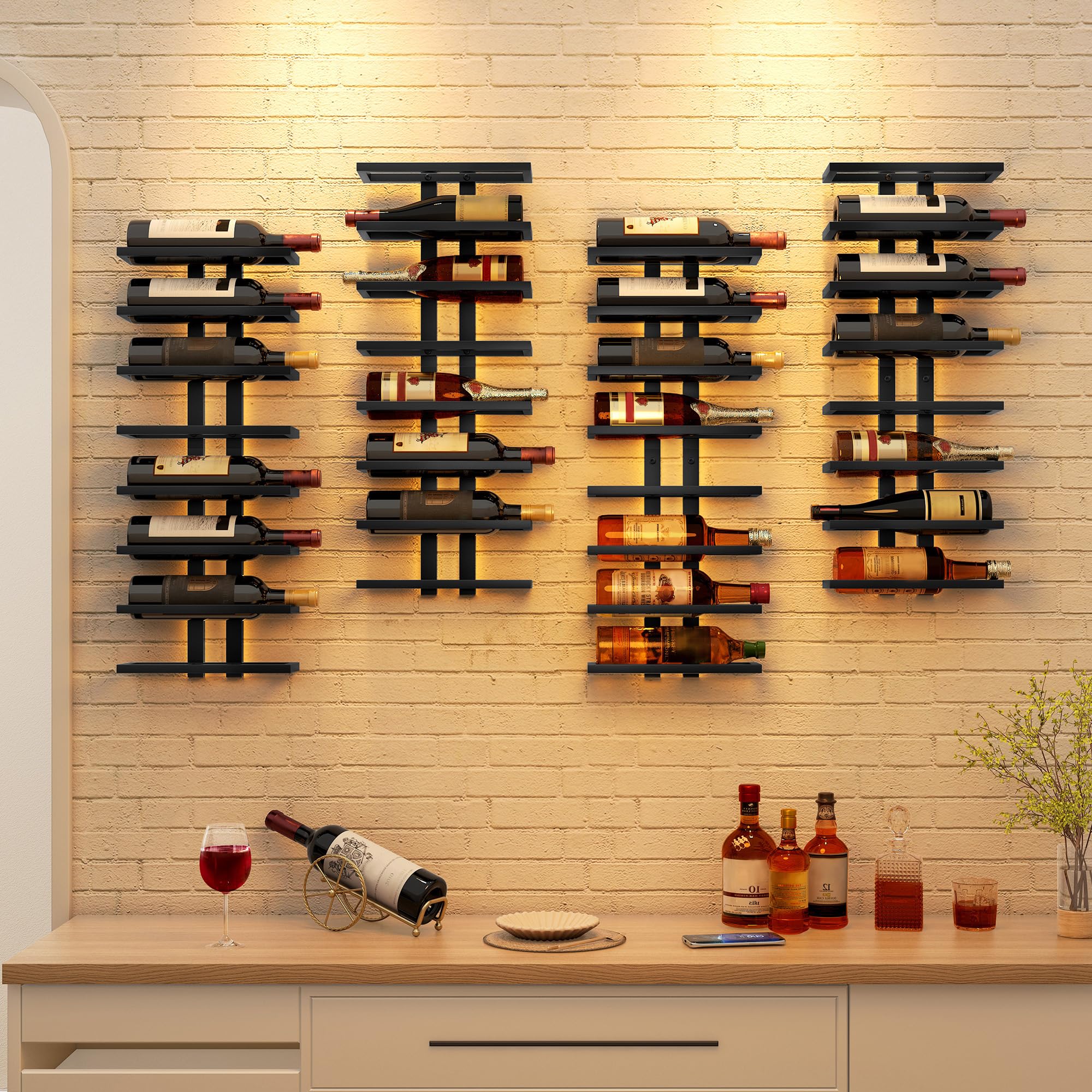 Hoctieon sturdy metal frame provides durable support for your wine collection.