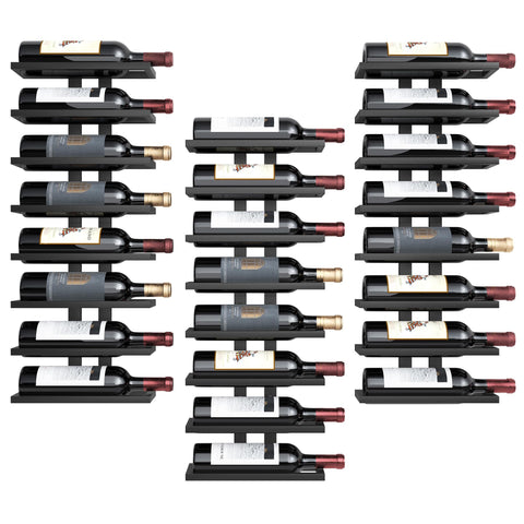 Hoctieon wall-mount wine rack with eight-tier display for organized bottles